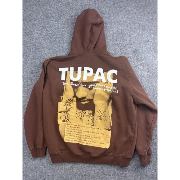 2Pac Hoodie Mens Large Tupac Shakur Rose That Grew From Concrete Graphic Rap - Picture 7 of 8